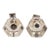 Pair of Vintage 1 In. Hexagon Glass Cabinet Knobs For Sale