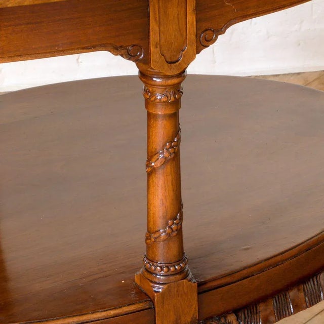 Brown Walnut Side Table, 1920s For Sale - Image 8 of 10