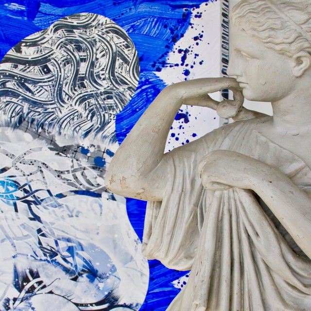 "Ballast Blue" by Michael DesRosiers Abstract Mixed-Media on a MDF Panel (2022) For Sale - Image 16 of 16