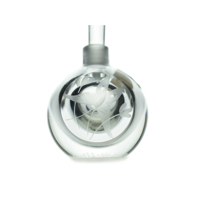 Orrefors Mid 20th Century Faceted Handmade Engrave Cut Glass Orrefors Perfume Bottle Made in Sweden Signed For Sale - Image 4 of 7
