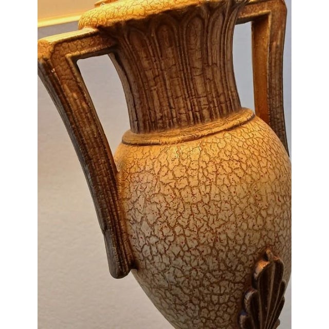 Vintage Neoclassical Ornate Urn Table Lamp Grecian Baroque Regency W Shade For Sale - Image 4 of 16