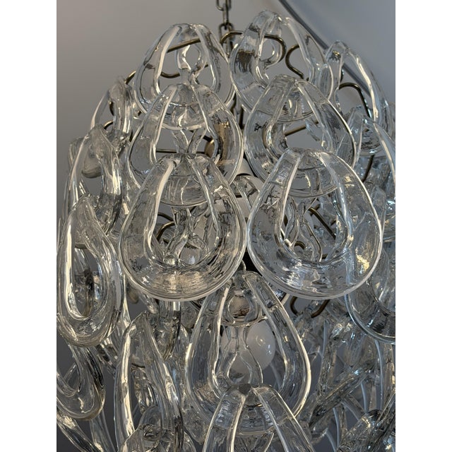 1960s Five-Light Murano Glass Pendant Light by Angelo Mangiarotti for Vistosi, 1967 For Sale - Image 5 of 11