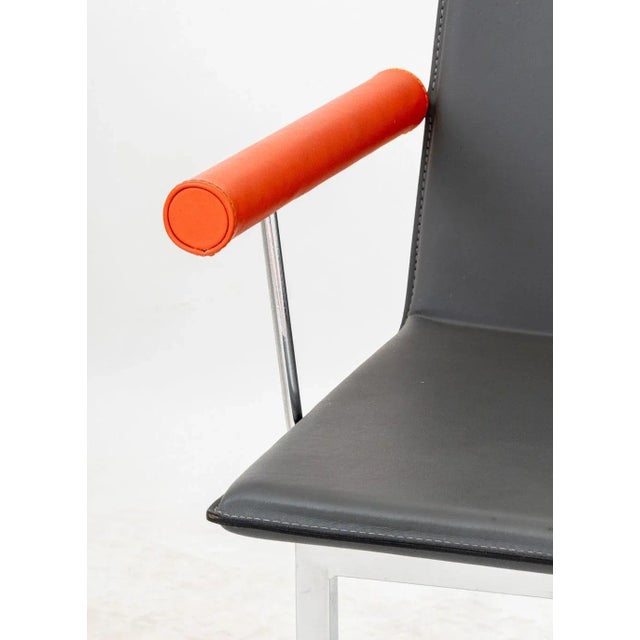 Postmodern Il Loft "hi.02" Hils Leather Swivel Armchairs, Pair For Sale - Image 3 of 6
