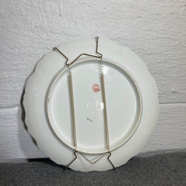 Limoges, France Pair of Antique L S & S Limoges Wall/Cabinet Plates For Sale - Image 4 of 9