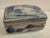 Mid 20th Century Vintage 1900s Chinese Hand Painted Blue & White Porcelain Lidded Trinket Box For Sale - Image 5 of 12