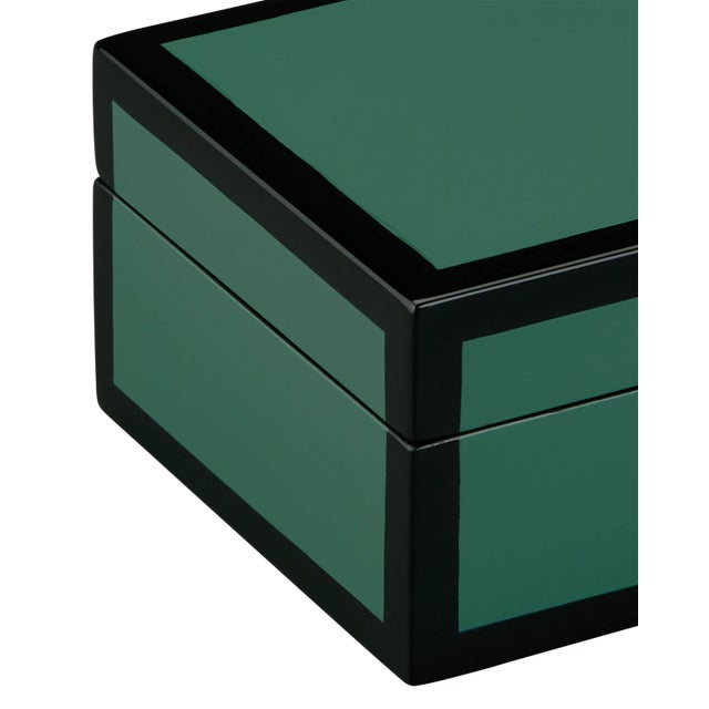 2020s Currey & Company Green Lacquer Box Set of 2 For Sale - Image 5 of 7