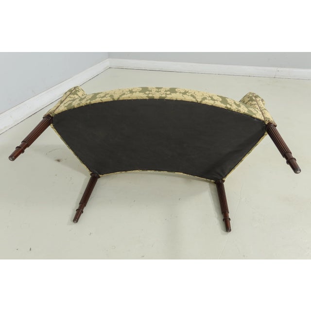 Brown Sheraton Style Damask Upholstered Window Bench For Sale - Image 8 of 8