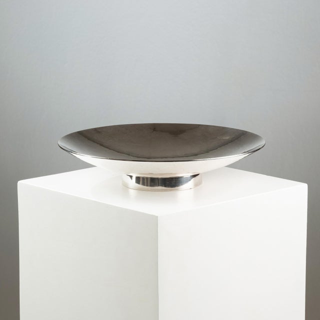 Hammered Silver-Plated Metal Bowl, 1950, in Very Good conditions. Designed 1950 to 1959 This piece has an attribution...