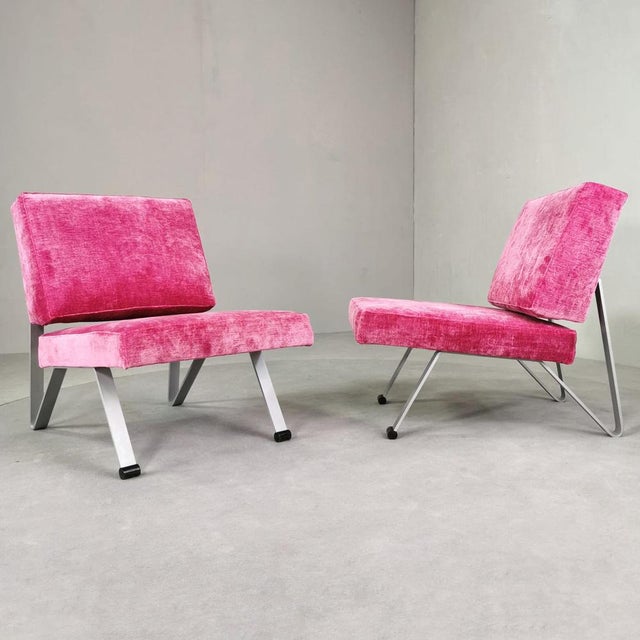 Set of Vintage Armchairs in Fuchsia Velvet, 1960s For Sale - Image 14 of 14