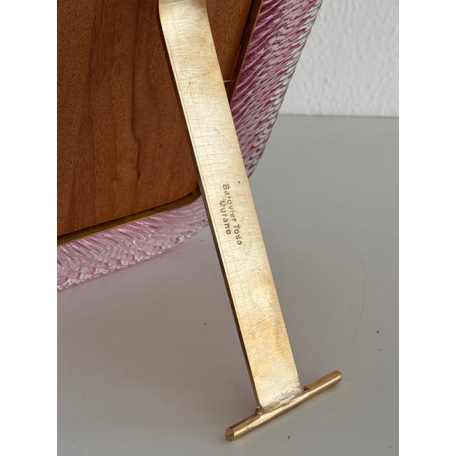 Glass Italian Murano Twist Glass Picture Frame in Pink from Barovier & Toso, 1990s For Sale - Image 7 of 12
