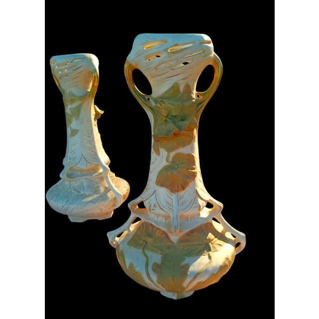 Art Nouveau Bohemia Vases from Royal Dux Bohemia, 1890s, Set of 2 For Sale - Image 5 of 11