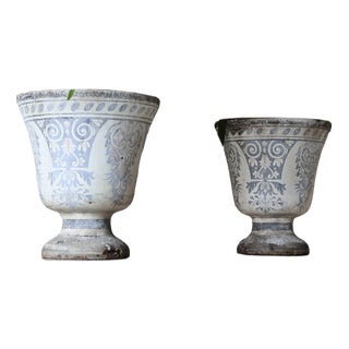 Antique Monumental Enamelled Vases from Paris and Cie, 1890s, Set of 2 For Sale