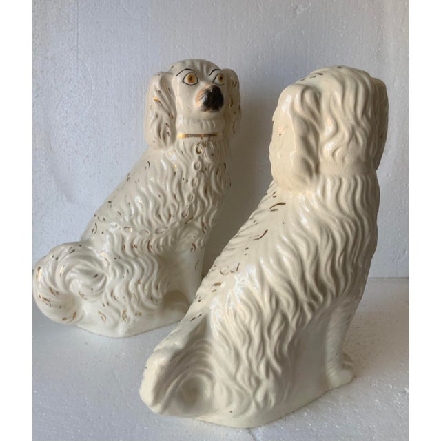 English Antique 19th Century Extra Large Staffordshire Dogs For Sale - Image 3 of 7