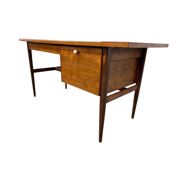 Mid-Century Modern Mid-Century Modern Drexel Declaration Walnut Writing Desk - Refinished! For Sale - Image 3 of 9