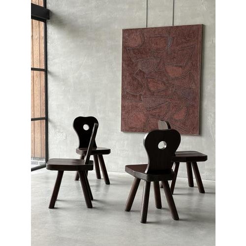 Brutalist Pine Chairs, Set of 4 For Sale - Image 5 of 7