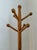 Mid-Century Modern Vintage Oak Tripod Coat Rack With Turned Pole and Ball Pegs For Sale - Image 3 of 8
