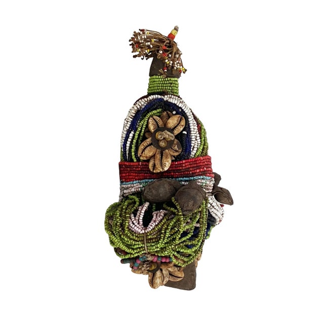 1980s Namchi Namji Beaded Fertility Doll Cameroon 9" H For Sale - Image 5 of 10
