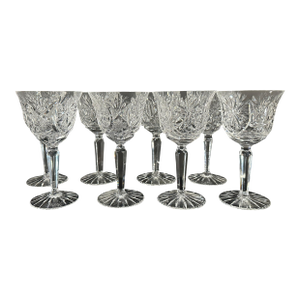 Set of 8 Edgar by Kobani Crystal Claret Wine Glasses, Circa 1980