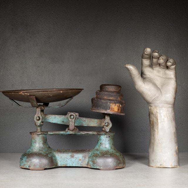 Metal Antique Cast Iron Pharmacy Scale & Weights c.1890-1930 For Sale - Image 7 of 7