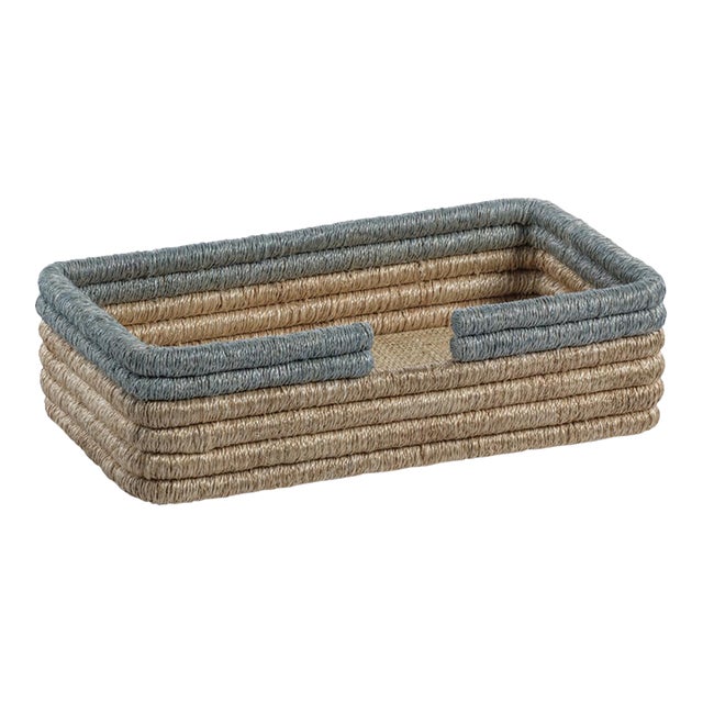 Laloma Coiled Rattan & Abaca Napkin Holder, Guest For Sale