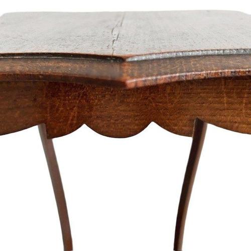 Tall Vintage Art Nouveau Oak Plant Table, 1920s For Sale - Image 4 of 10