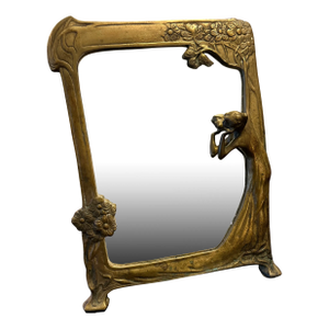 Bronze Art Nouveau Standing Dresser - Top Mirror