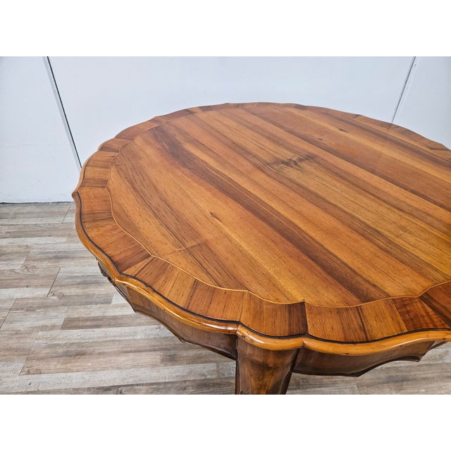 1960s Baroque Style Table in Carved Walnut with Side Drawers, 1960 For Sale - Image 5 of 16