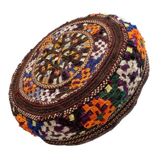 Tribal Mid-1900's Central Asian Hand Made Afghan-Turkmen Cap For Sale