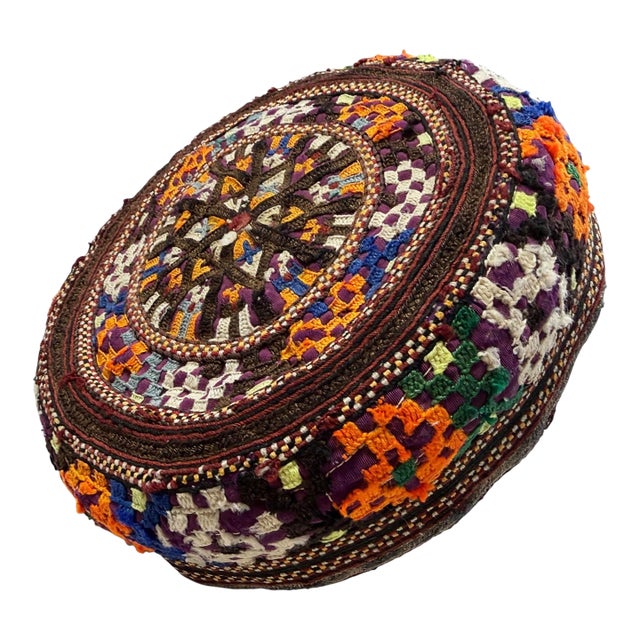 Tribal Mid-1900's Central Asian Hand Made Afghan-Turkmen Cap For Sale