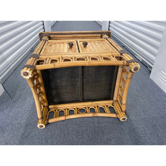 Vintage Split Bamboo Nightstands, a Pair, Coastal, Boho / Hollywood Regency, Organic For Sale - Image 12 of 12