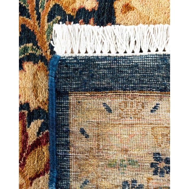 1990s Vintage Moroccan Hand Knotted Wool Area Rug, Navy Blue - 7'10" X 10'1" For Sale - Image 5 of 9