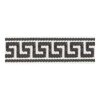 Sample - Schumacher Etienne Silk Greek Key Trim Narrow in Black For Sale