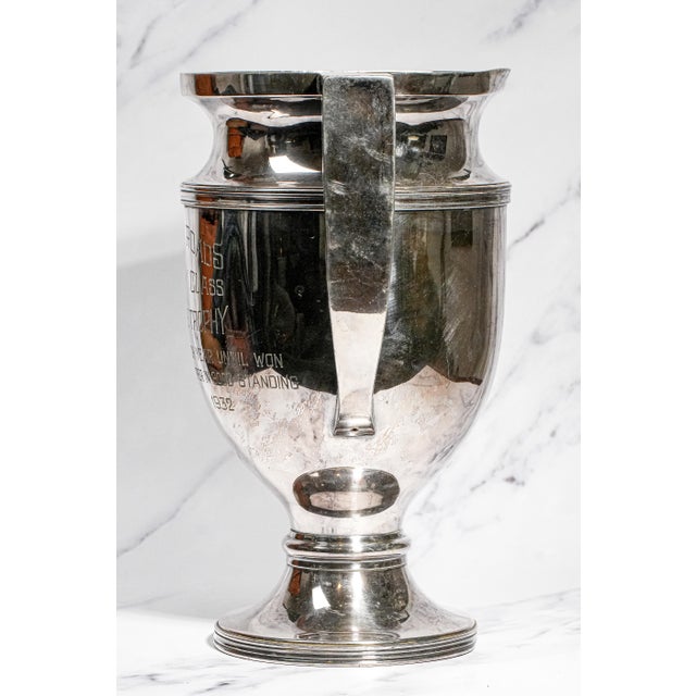 Huge Bright Antique Silverplate Double Handle Trophy Cup Award Hampton Roads Virginia For Sale - Image 9 of 13