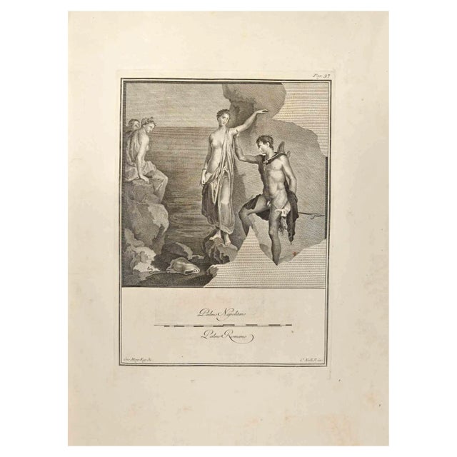 Giovanni Morghen, Ancient Roman Fresco, Etching, 18th Century For Sale