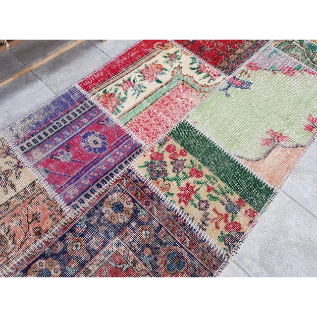 Turkish Colourful Vintage Runner For Sale - Image 4 of 10