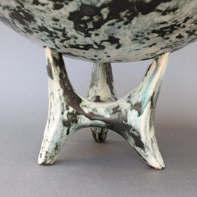 Mid-Century French Ceramic Bowl on Tripod Stand by Jacques Blin, 1950s For Sale - Image 17 of 18