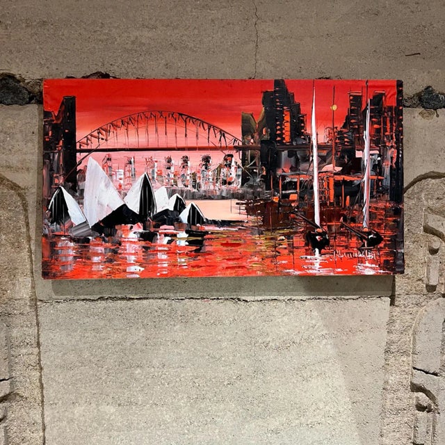 Vivid Color Sydney Cityscape Oil Painting Artwork by Mark Kasav For Sale - Image 11 of 11