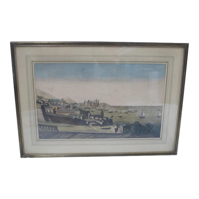 Antique Sailboats by the Waterfront Optica Print For Sale