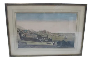 Antique Sailboats by the Waterfront Optica Print