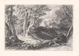 1883 Samuel Palmer Engraving From Eclogues of Virgil