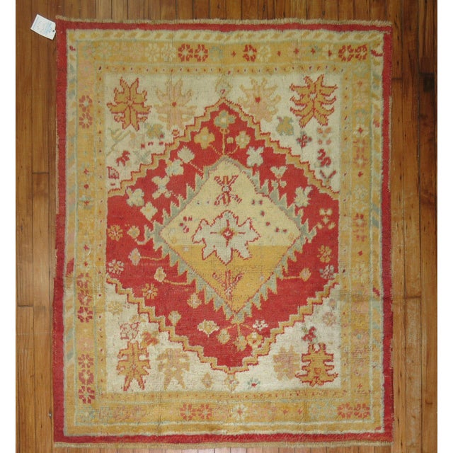 Antique Square Turkish Oushak Rug - 4' x 4'6" For Sale - Image 4 of 6