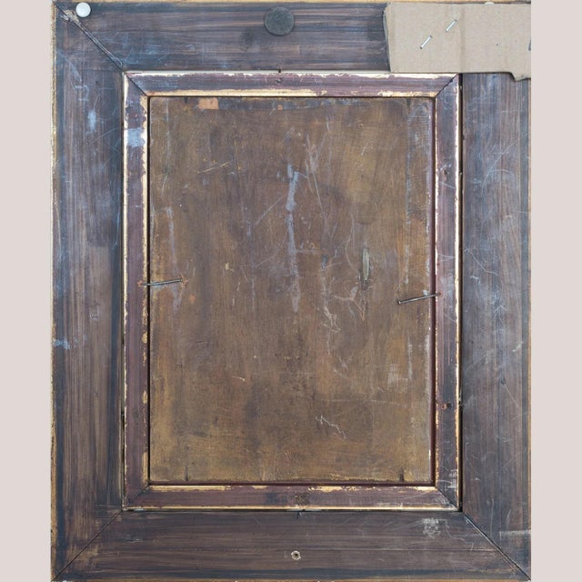 Wooded River Landscape at Sunset, 1800s, Oil on Board For Sale - Image 6 of 7