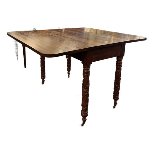 American Antique Mahogany Drop Leaf Table For Sale