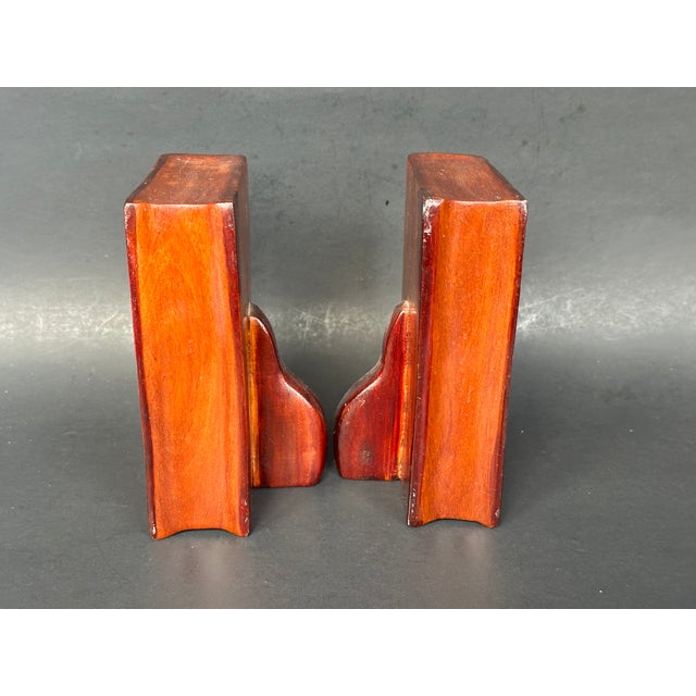 Wood Vintage Handcrafted Wooden Faux Book Bookends, a Pair For Sale - Image 7 of 10