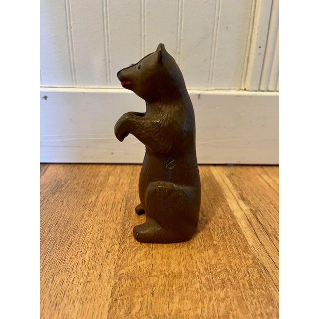 Early 20th Century Begging Bear Cast Iron Still Toy Bank For Sale - Image 4 of 6