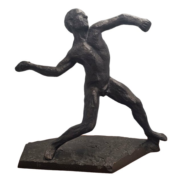 Bronze Figure of Athlete by Gustav Janson, 1960s For Sale