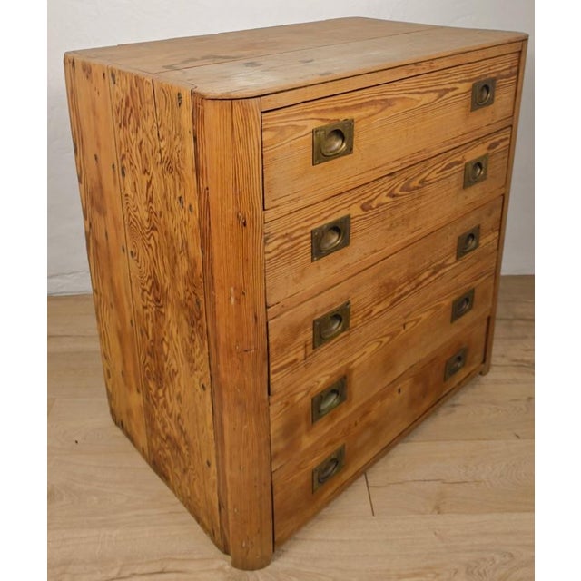 Vintage Campaign Pine Chest of Drawers, 1960 For Sale - Image 4 of 18