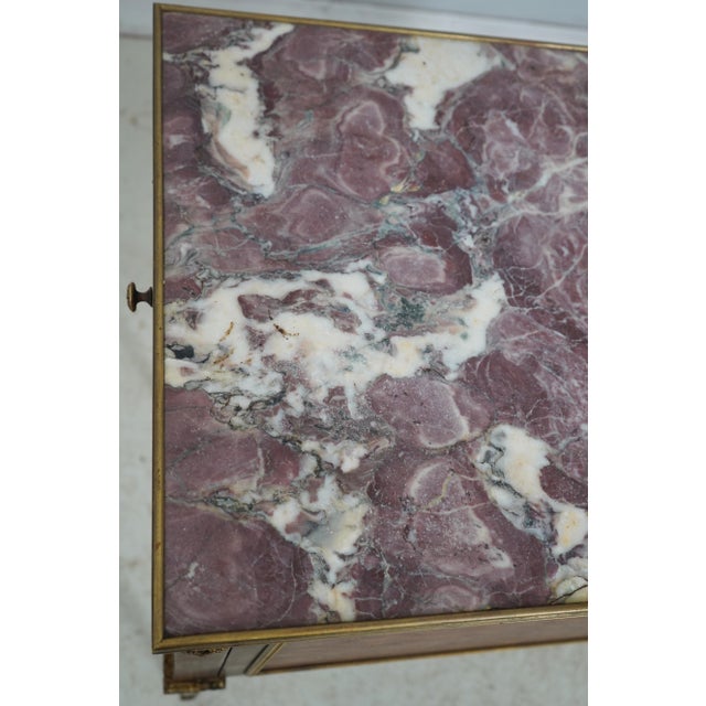 Louis XVI Vintage Marble Top Bar Cabinet For Sale - Image 13 of 16