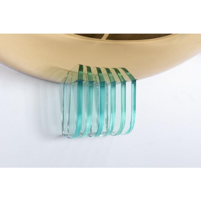 Italian Wall Lights in Gilt Metal and Glass, 1950s, Set of 2 For Sale - Image 6 of 9