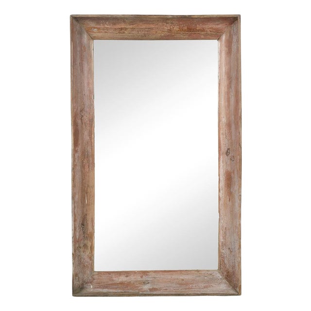 Large Antique Solid Wood Mirror For Sale